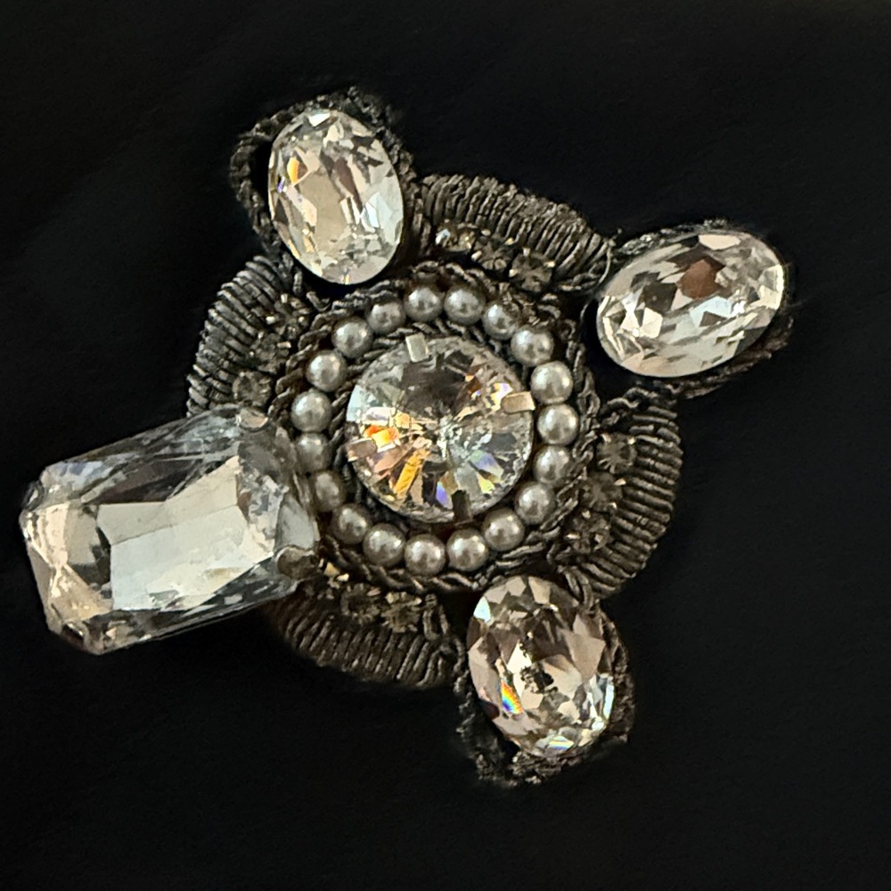 CHANEL Black Quilted Clutch with Jewel Accent - Picture 2 of 4